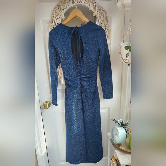 HALARA Sparkling Blue Cutout Back Dress - Picture 4 of 10